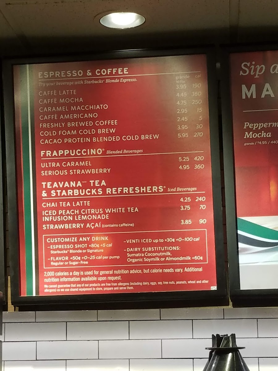 Starbucks Photo Menu 1