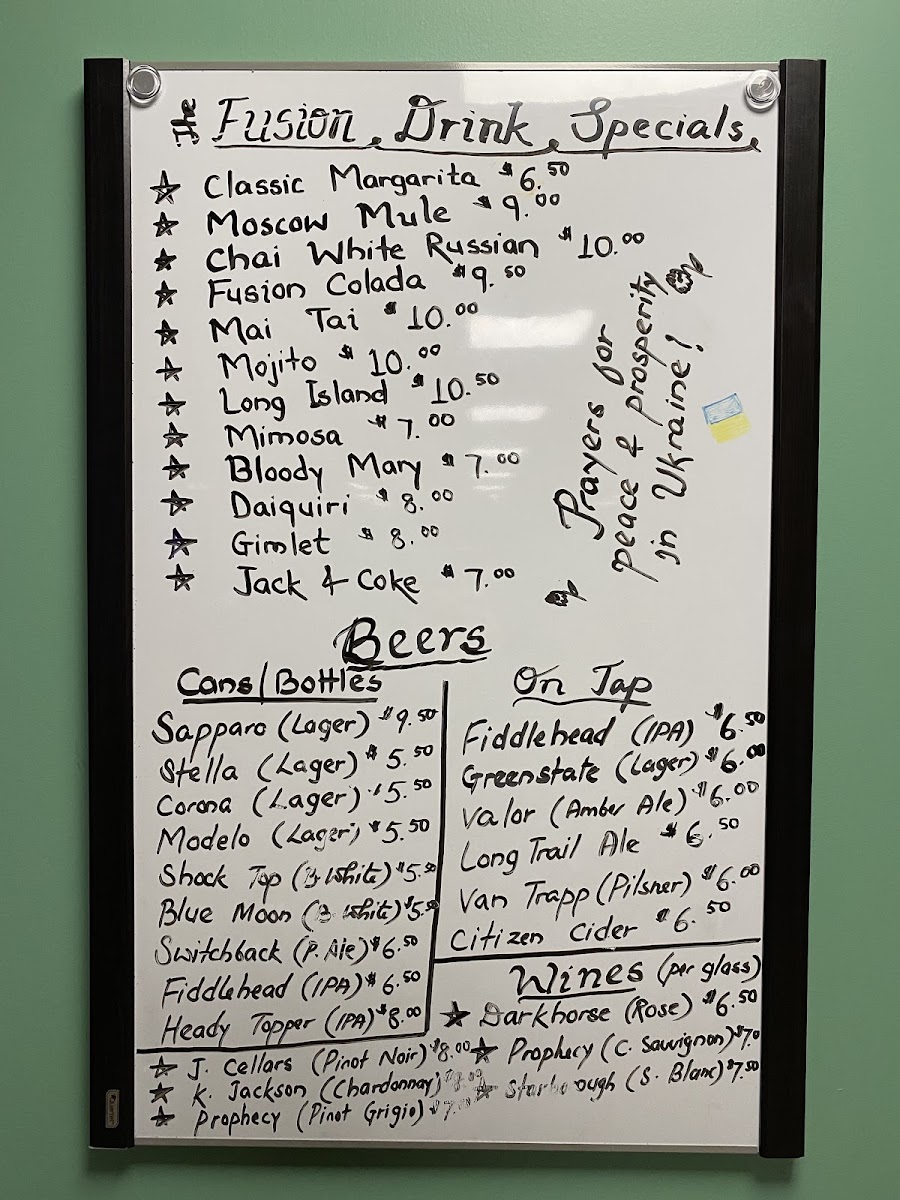 The Fusion Café & Bar Photo Menu 1
