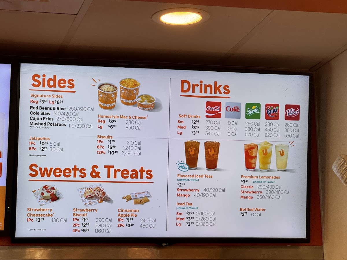 Popeyes Louisiana Kitchen Photo Menu 2