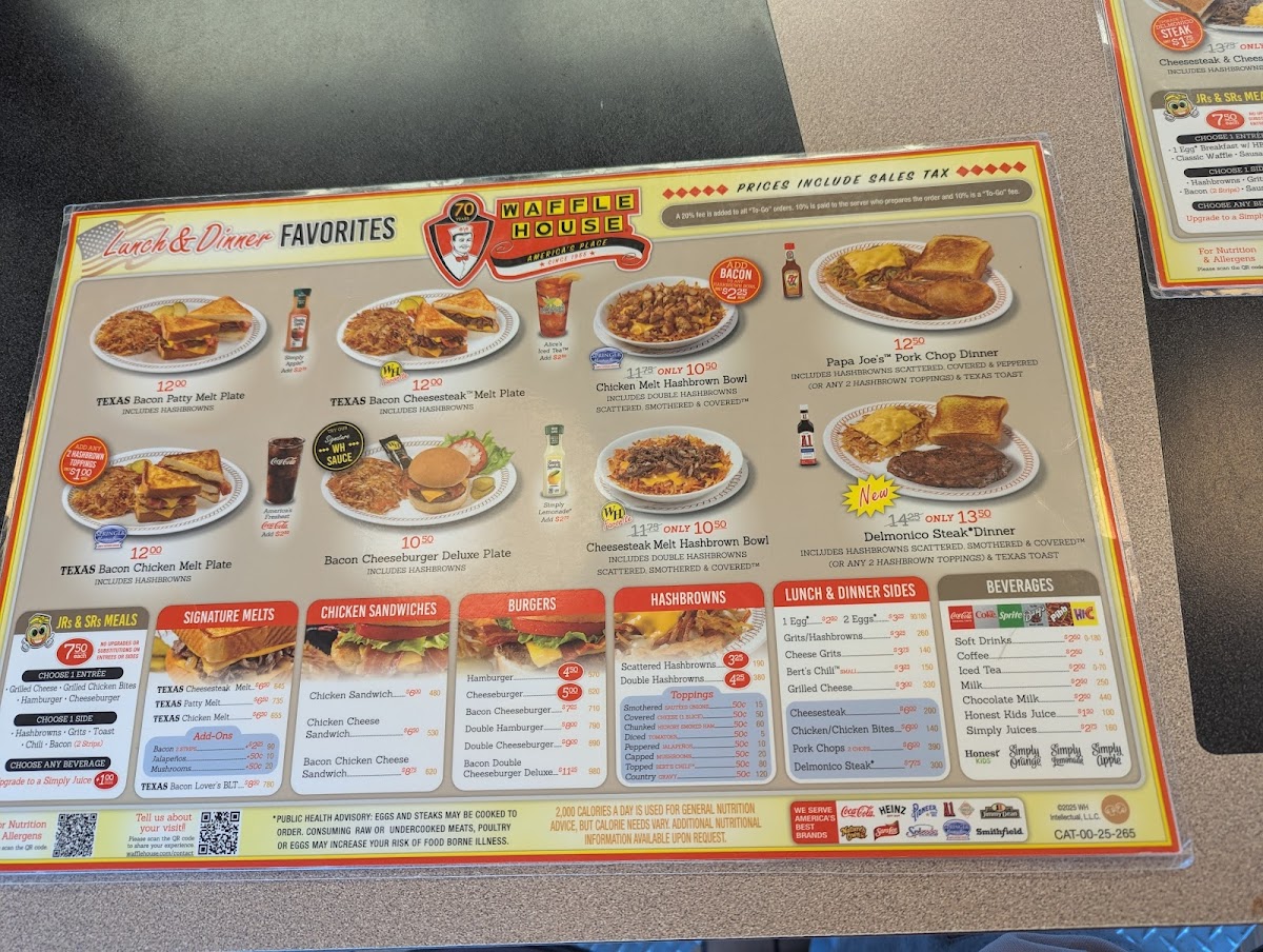 Waffle House Photo Menu 1