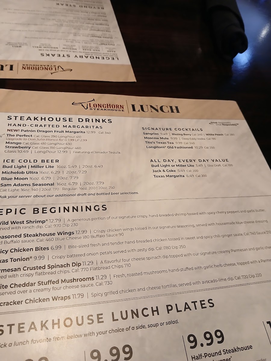 LongHorn Steakhouse Photo Menu 7