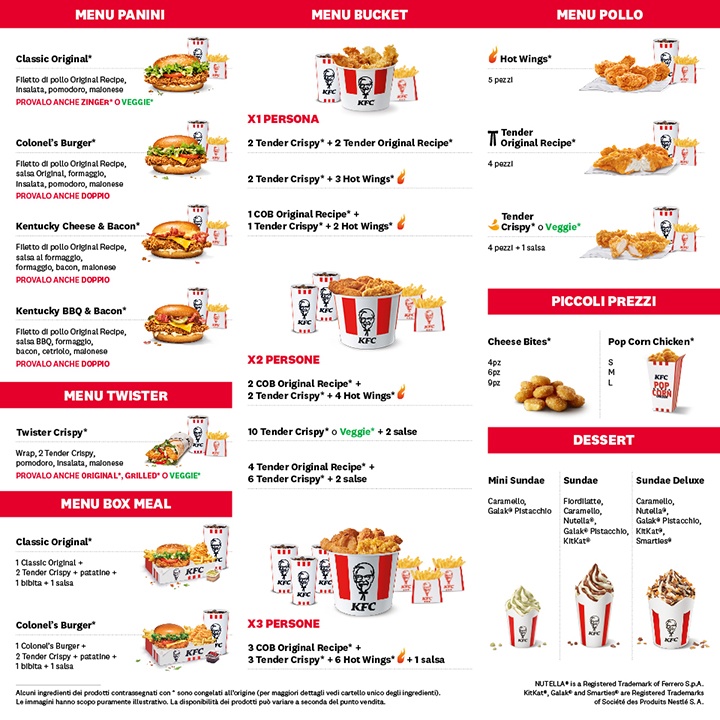 KFC Photo Menu 1