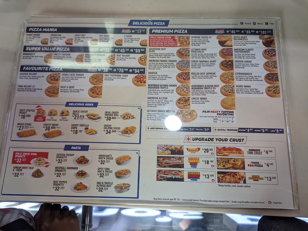 Domino's Pizza Photo Menu 1