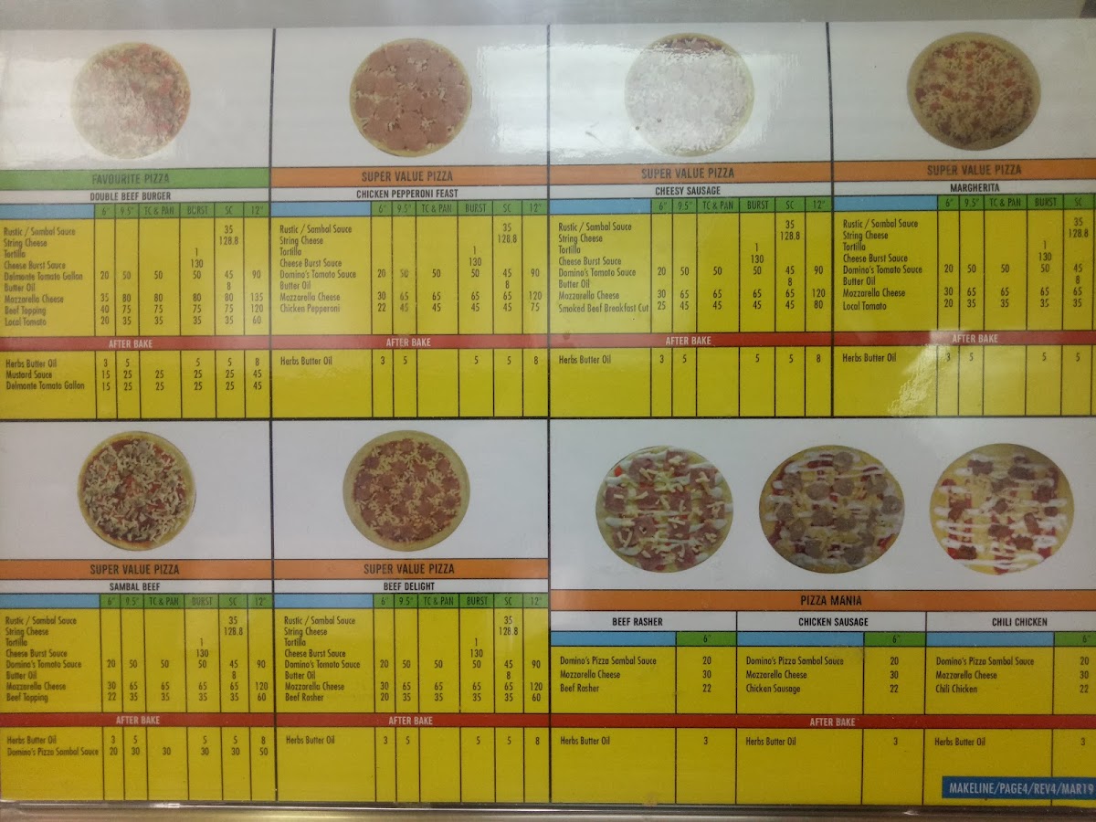 Domino's Pizza Photo Menu 5