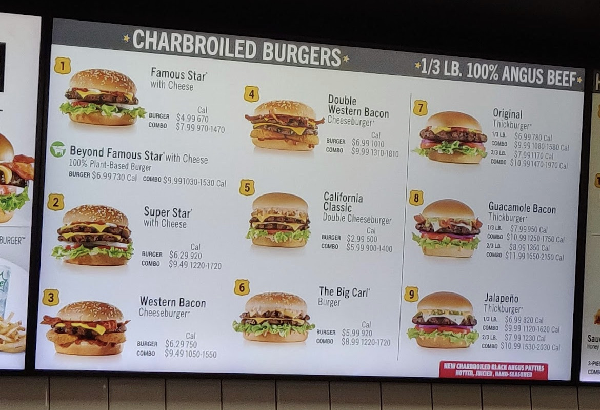 Carl's Jr. Photo Menu 1
