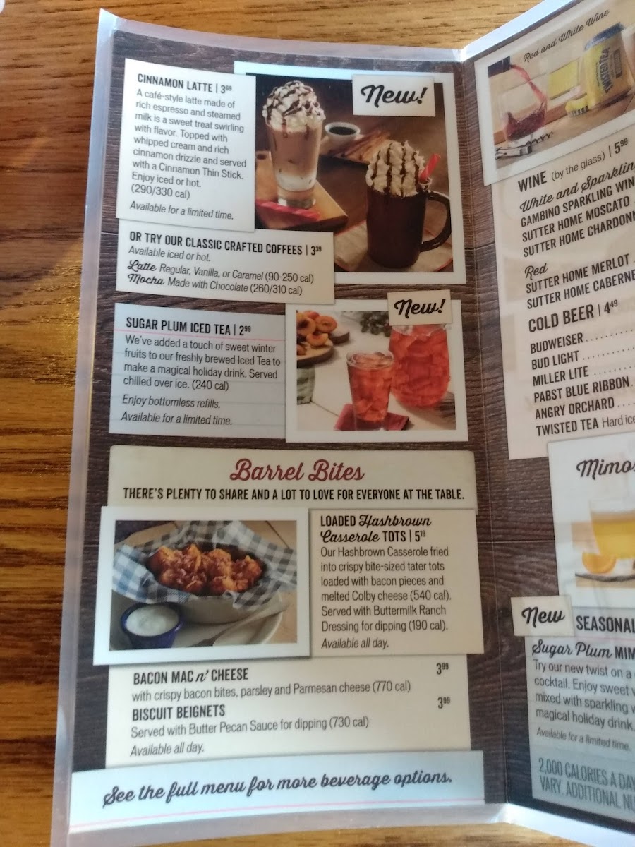 Cracker Barrel Old Country Store Photo Menu 1