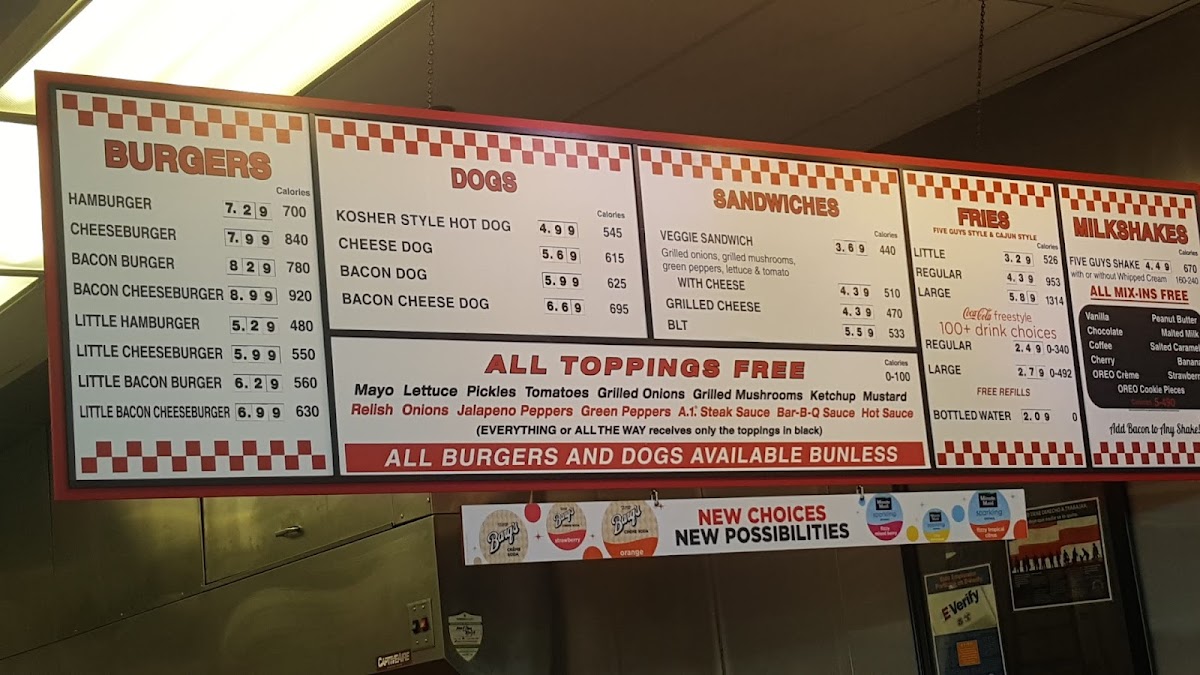 Five Guys Photo Menu 1