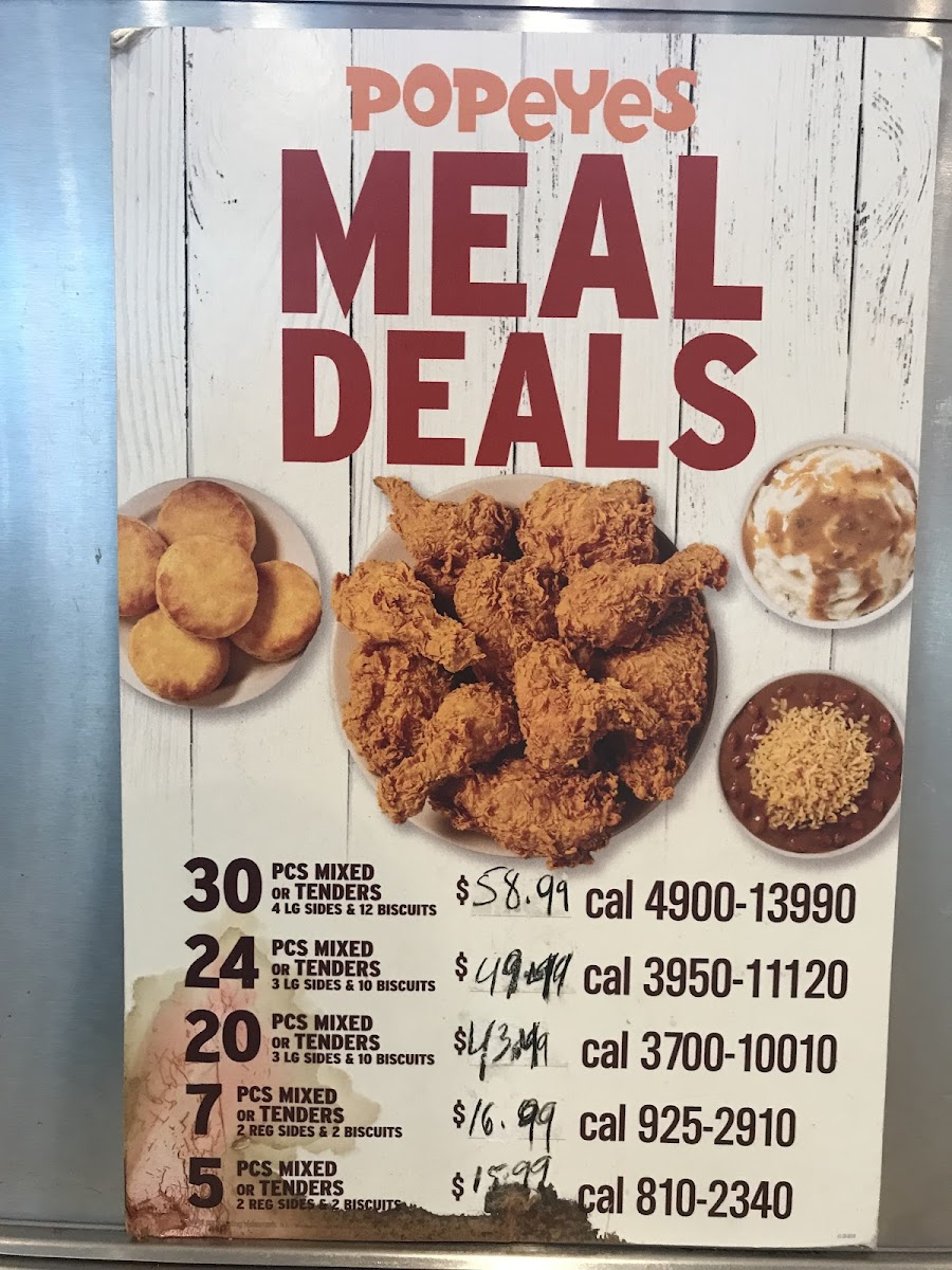 Popeyes Louisiana Kitchen Photo Menu 1