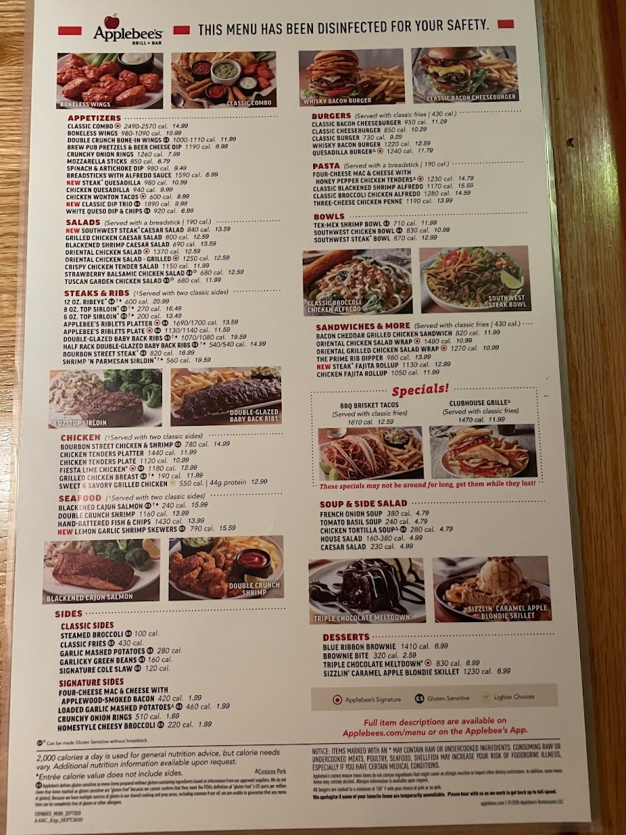 Applebee's Grill + Bar Photo Menu 1