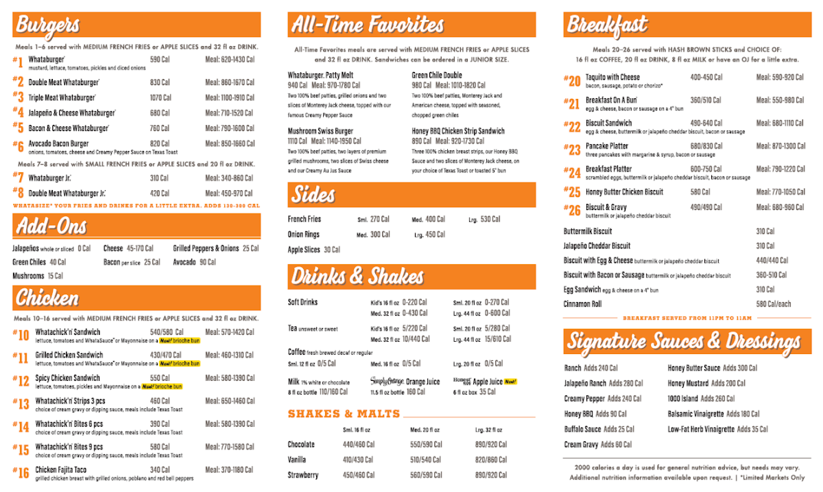 Whataburger Photo Menu 1