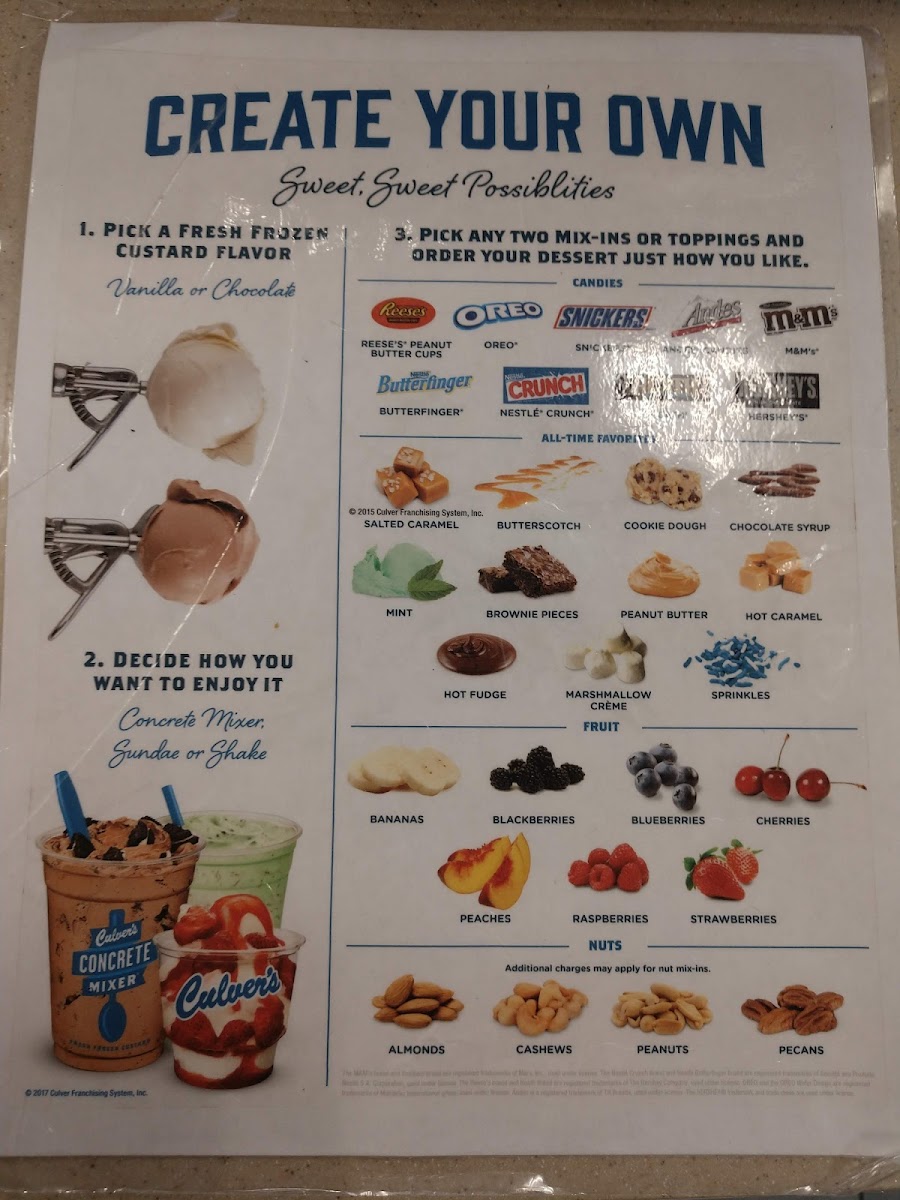 Culver’s Photo Menu 2