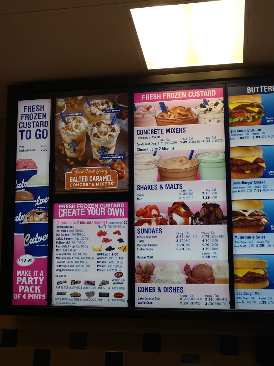 Culver’s Photo Menu 3