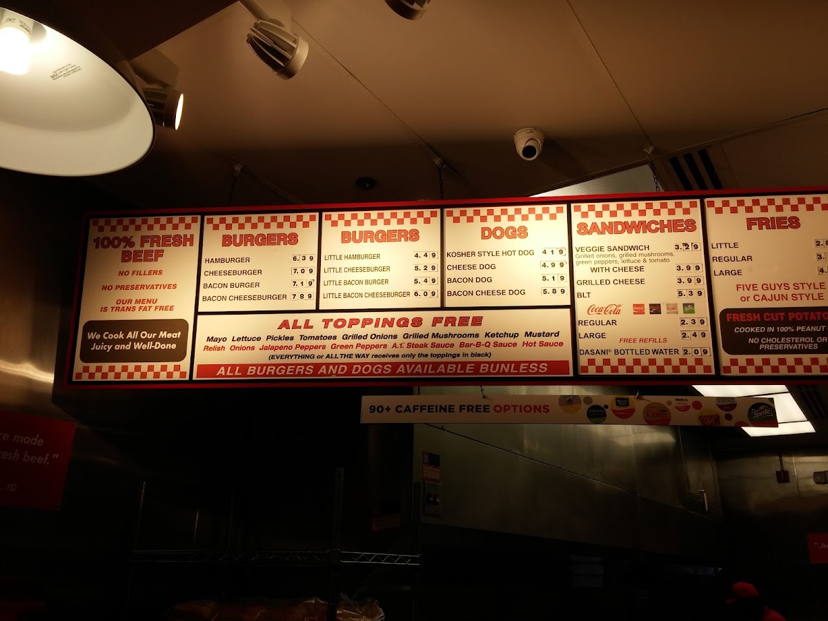 Five Guys Photo Menu 1