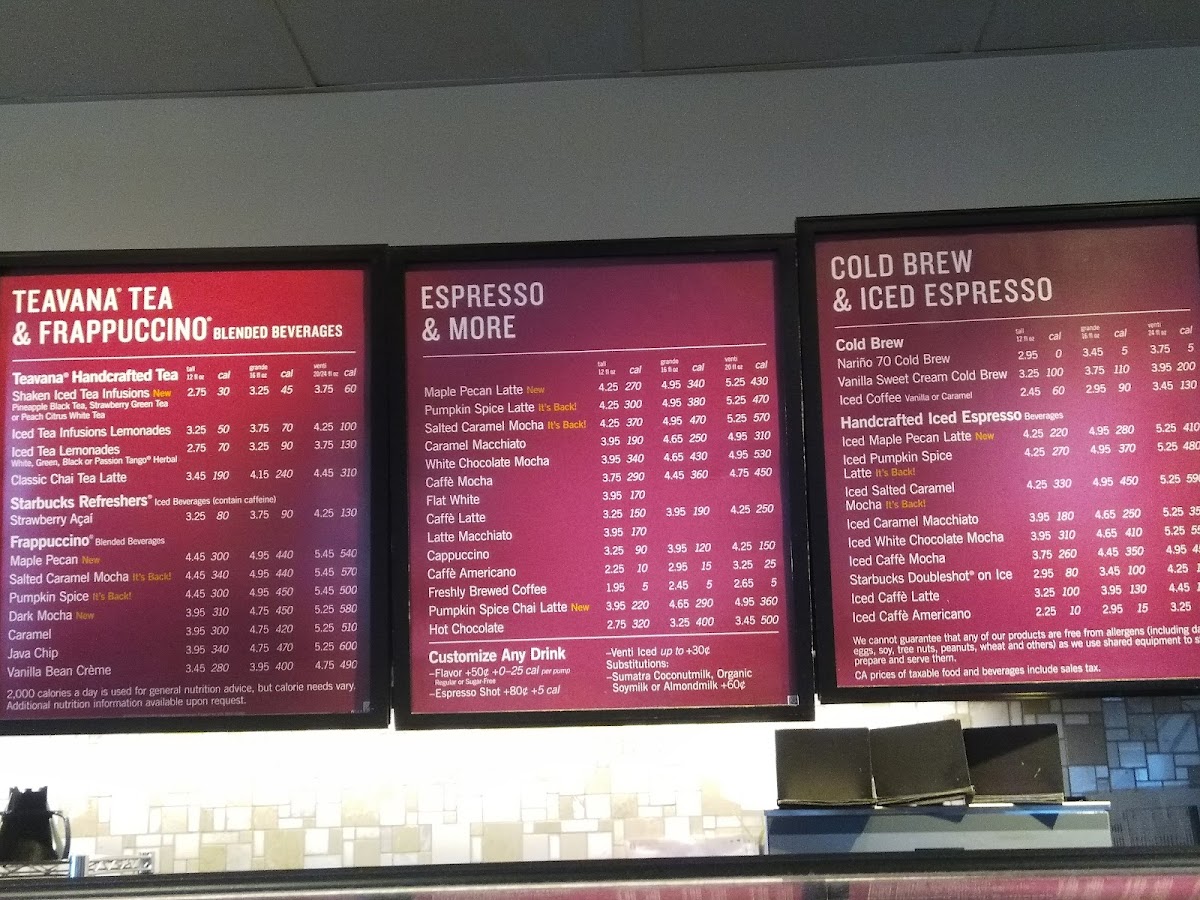 Starbucks Photo Menu 1