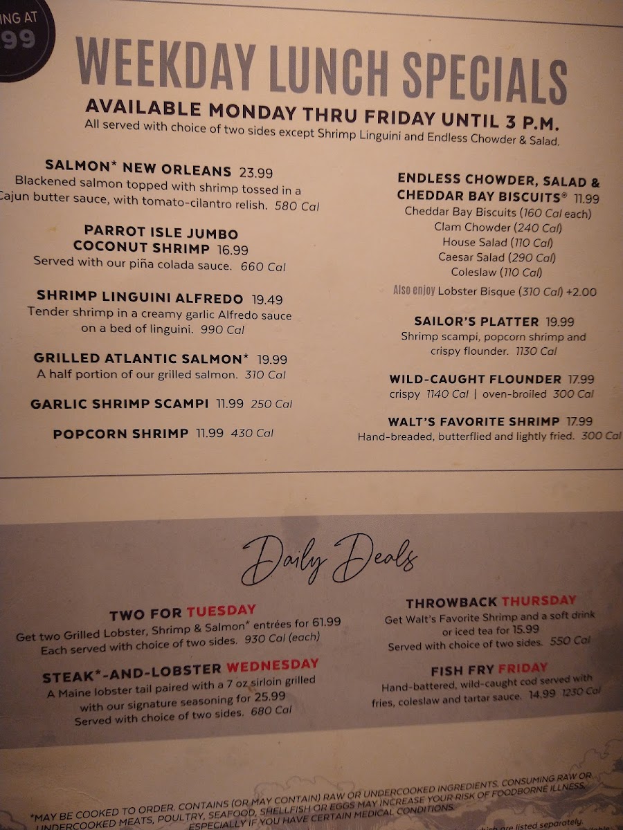 Red Lobster Photo Menu 10
