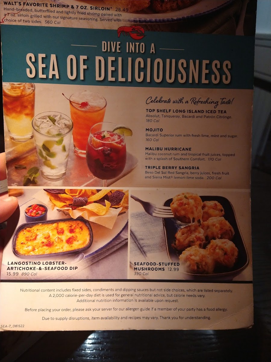 Red Lobster Photo Menu 2