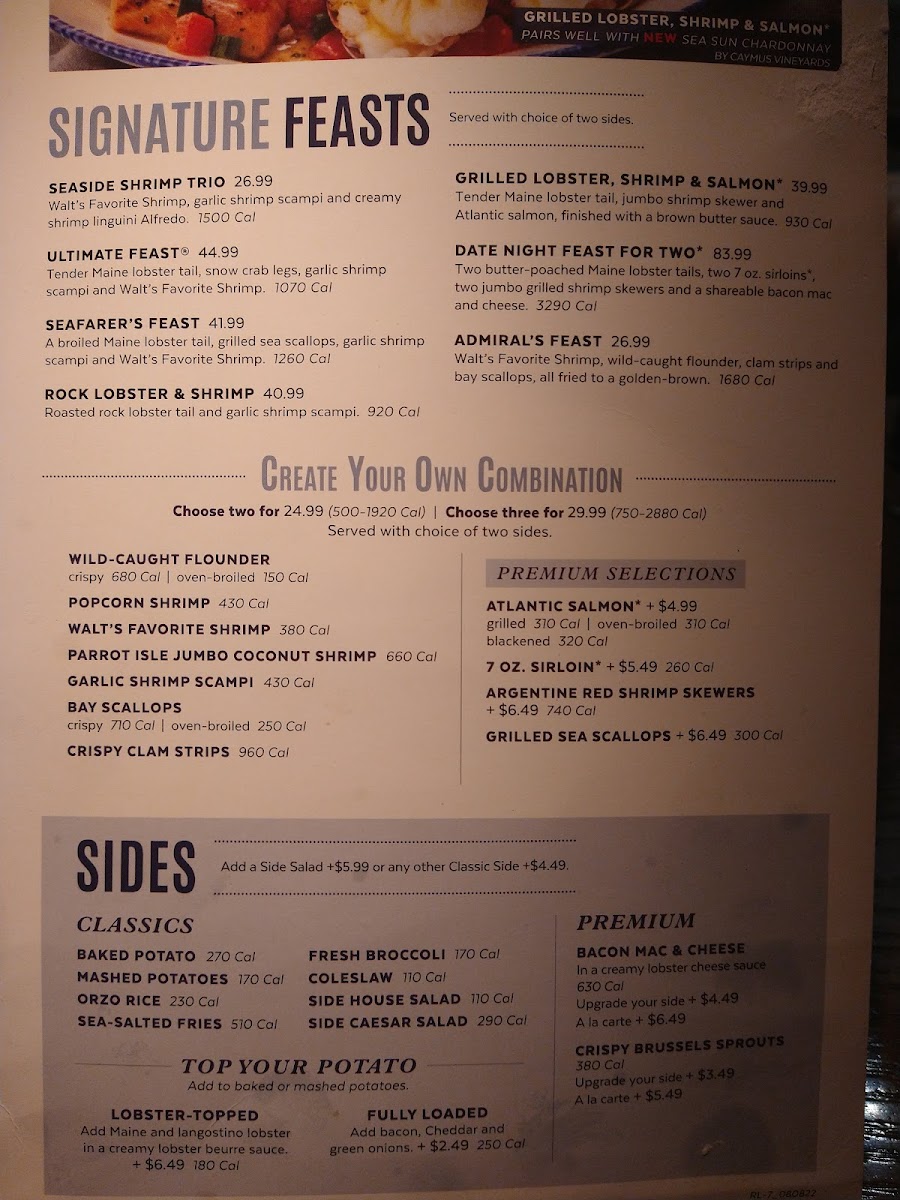 Red Lobster Photo Menu 3