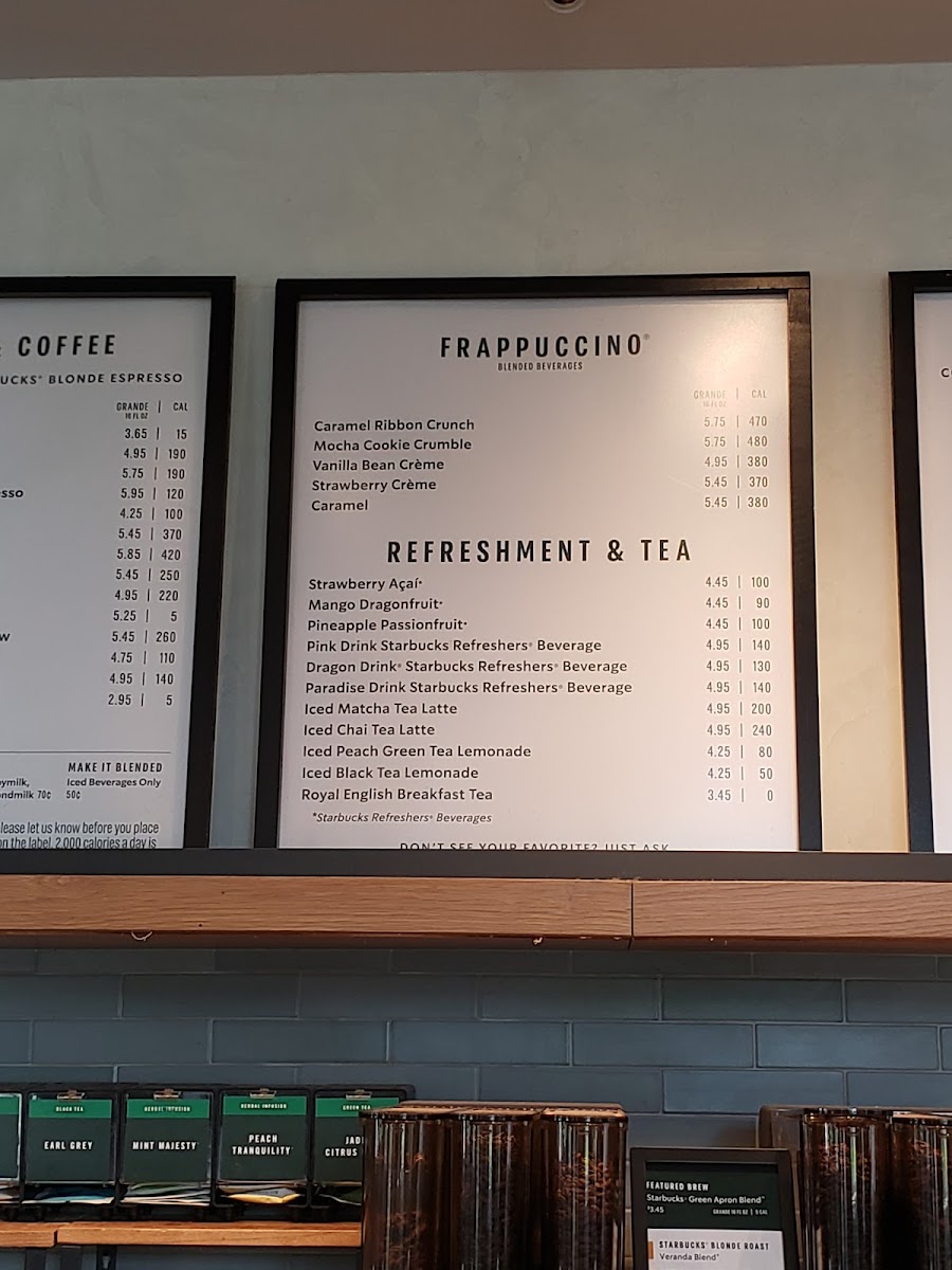 Starbucks Photo Menu 1