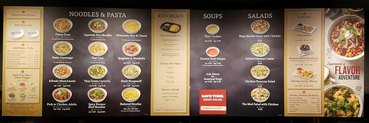 Noodles and Company Photo Menu 1