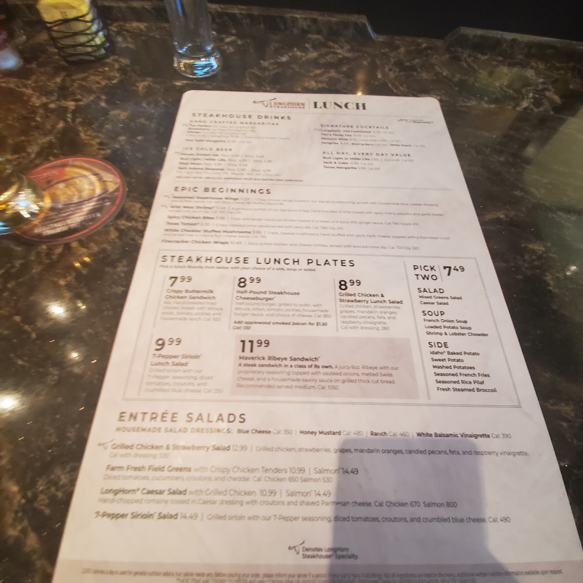 LongHorn Steakhouse Photo Menu 6