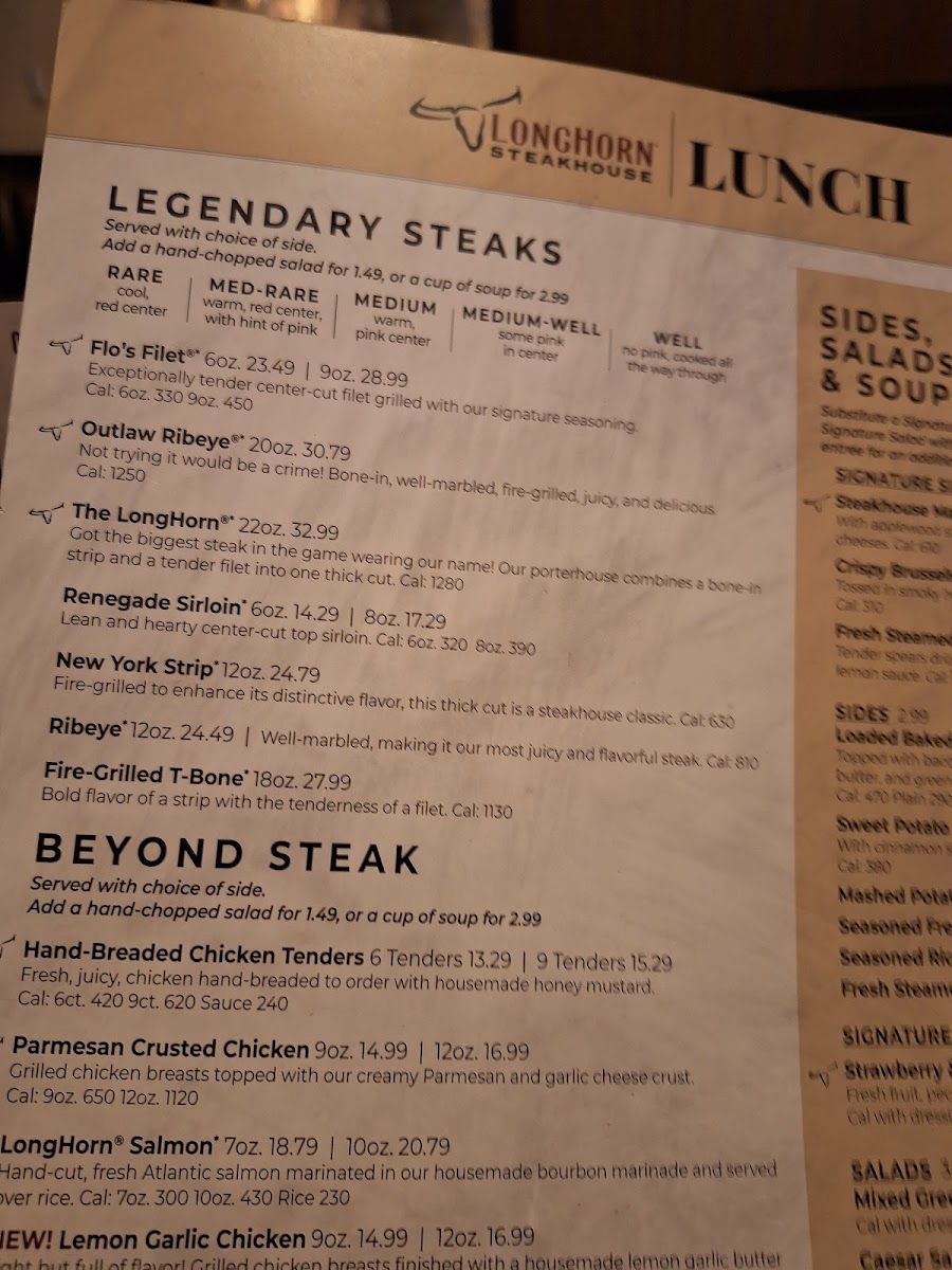 LongHorn Steakhouse Photo Menu 7