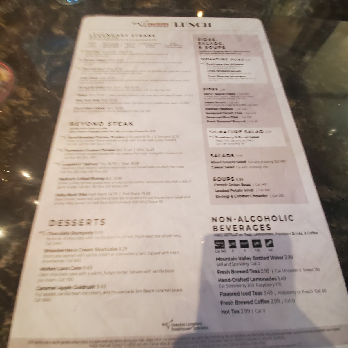 LongHorn Steakhouse Photo Menu 9