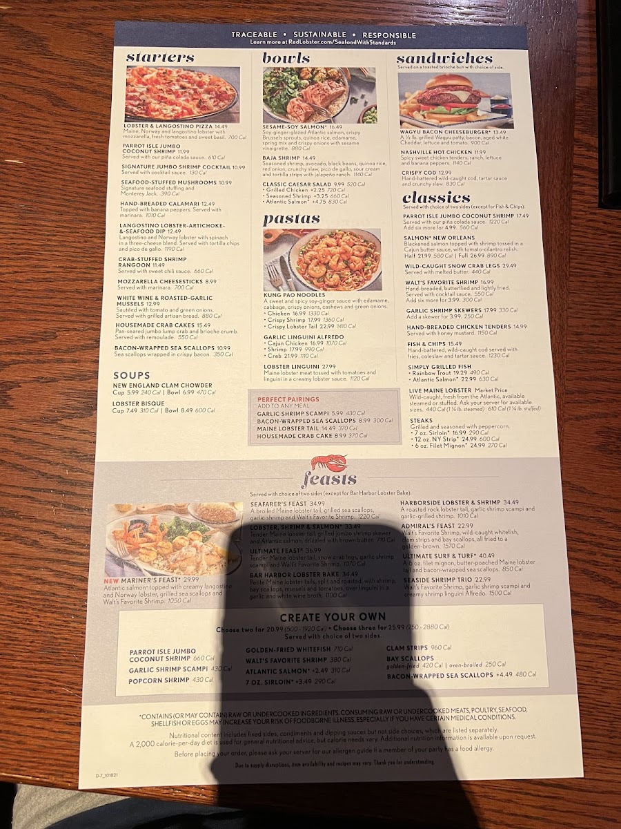 Red Lobster Photo Menu 6