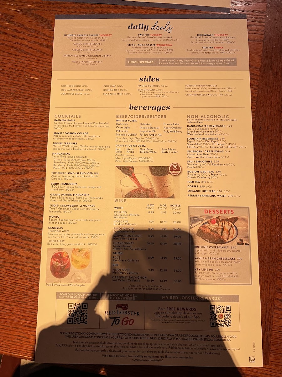 Red Lobster Photo Menu 7