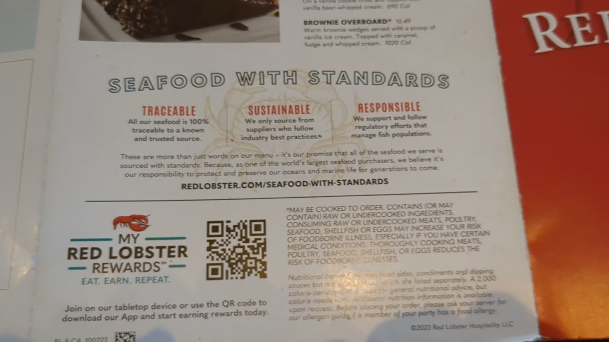 Red Lobster Photo Menu 8