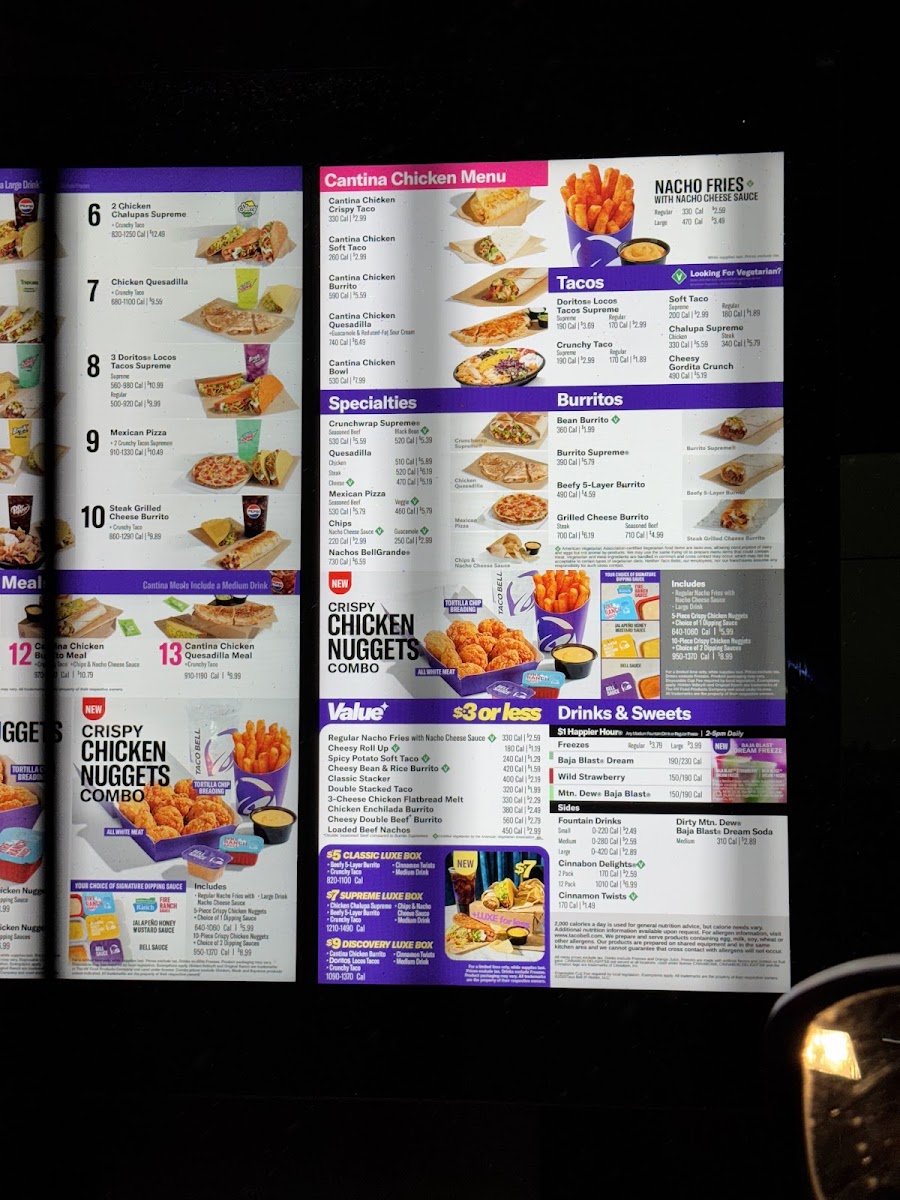 Taco Bell Photo Menu 1