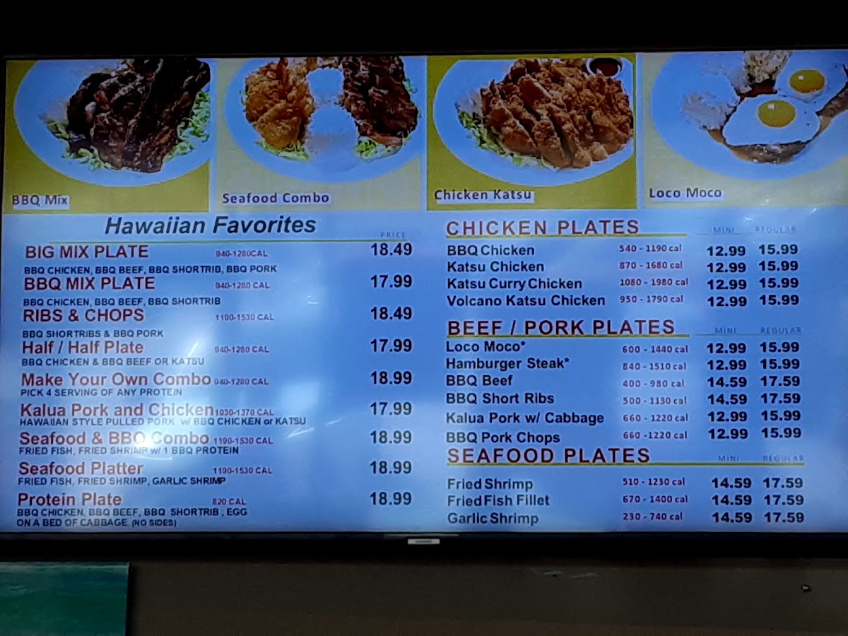 L&L Hawaiian Barbecue Photo Menu 1