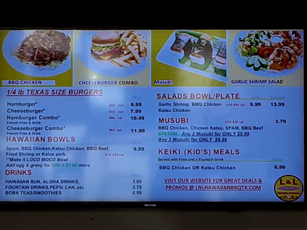 L&L Hawaiian Barbecue Photo Menu 2