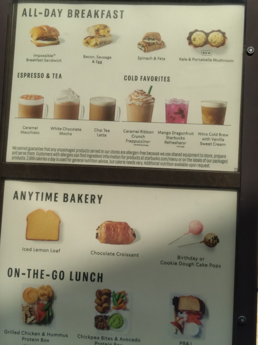 Starbucks Photo Menu 1