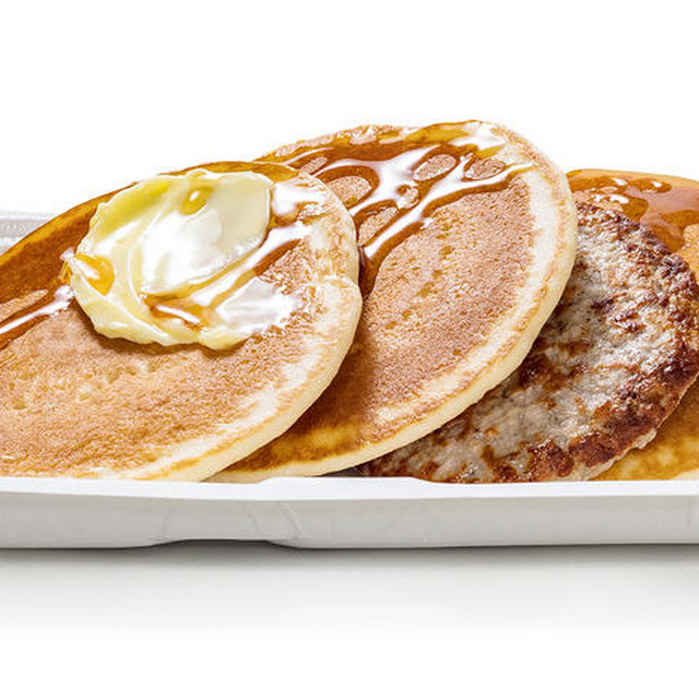 Pancakes & Sausage with Syrup