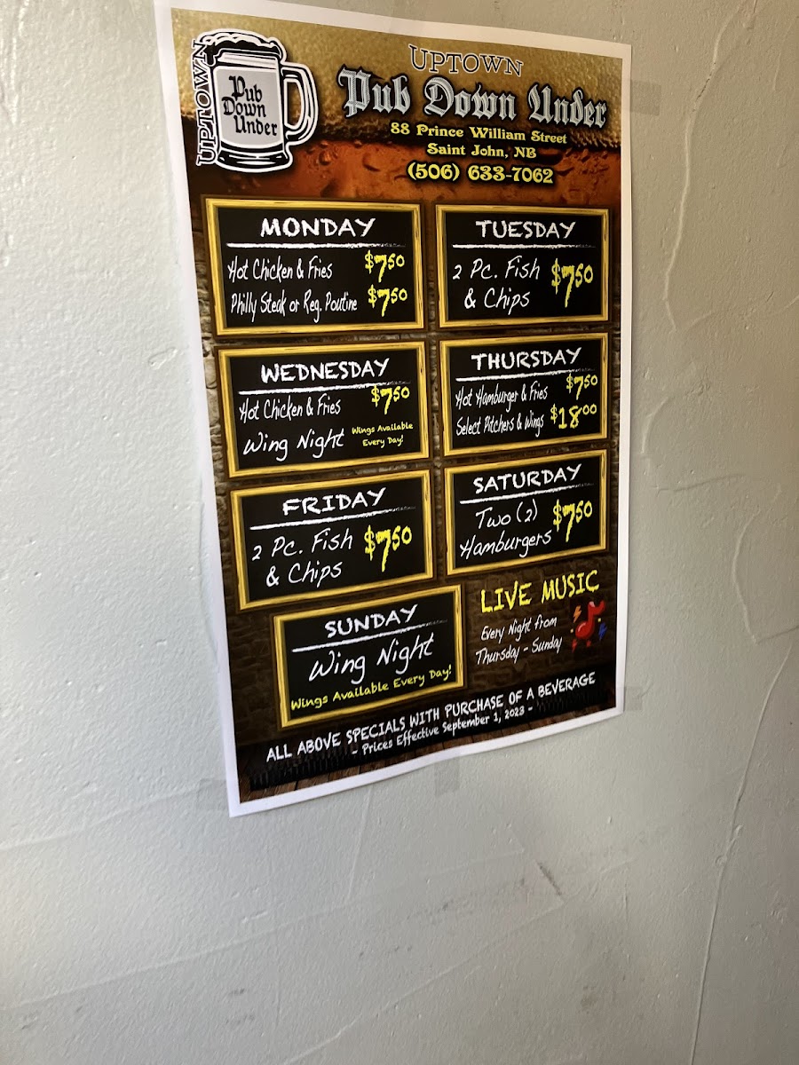 Pub Down Under Photo Menu 1