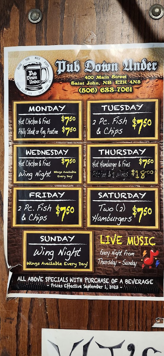 Pub Down Under Photo Menu 3