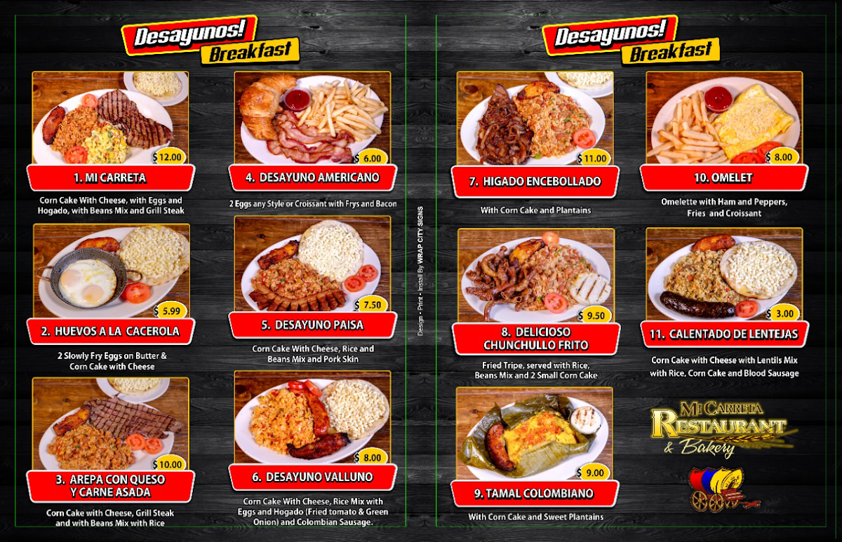 Mi Carreta Restaurant & Bakery Photo Menu 5