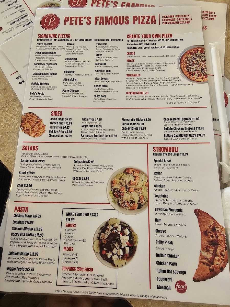 Pete's Famous Pizza Photo Menu 2