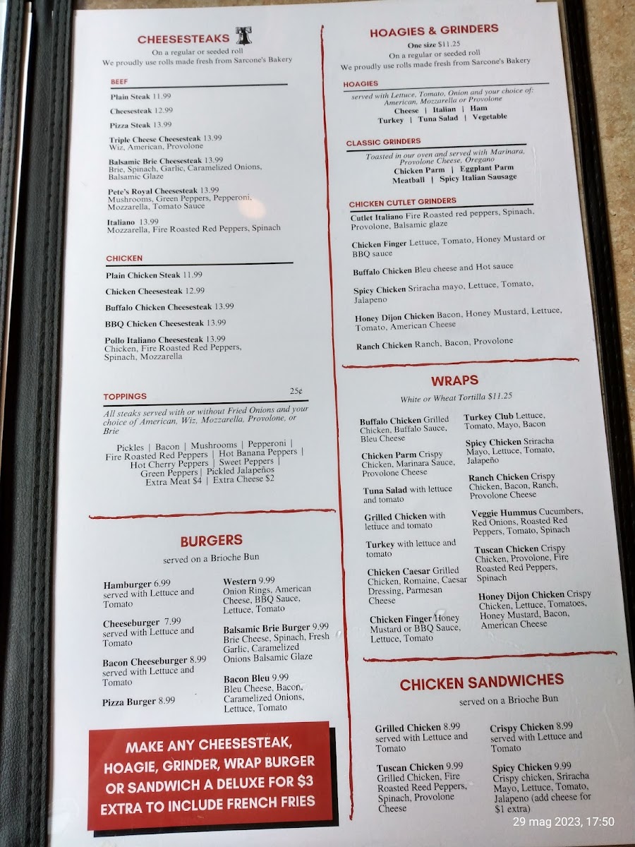 Pete's Famous Pizza Photo Menu 4