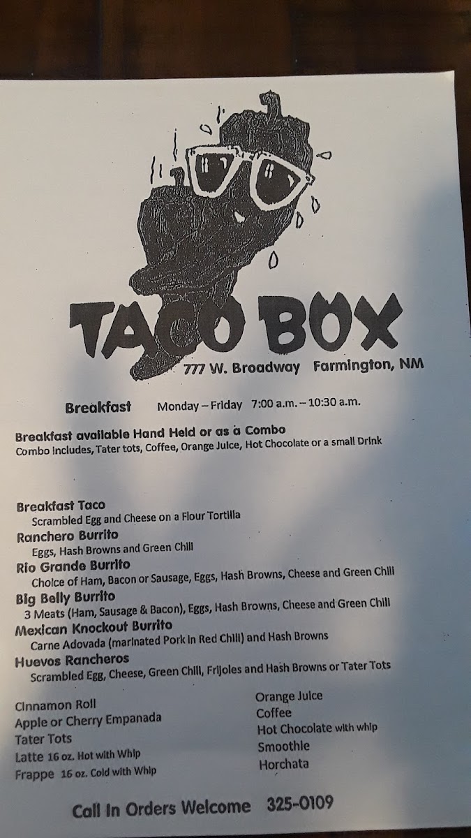 Taco Box Photo Menu 6