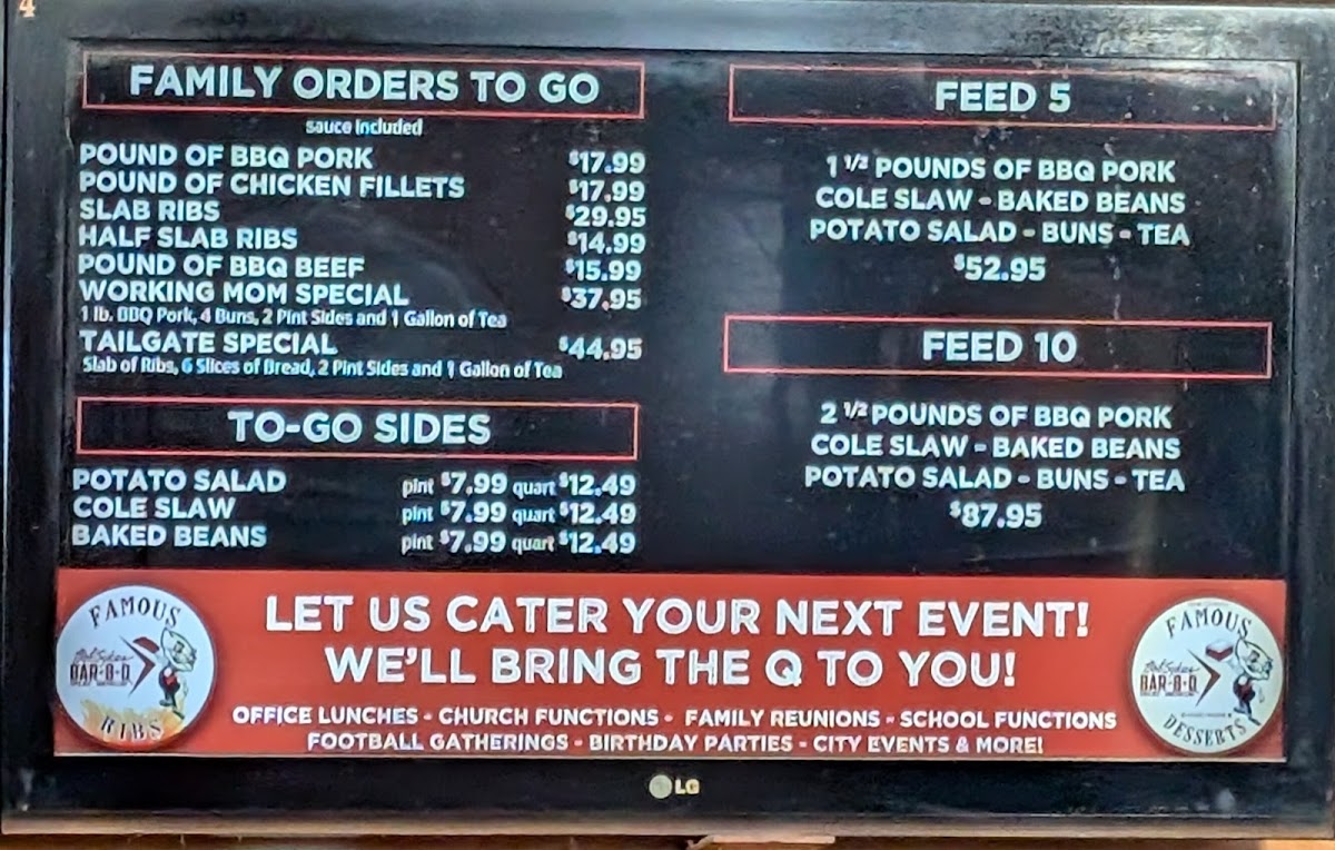 Bob Sykes BAR-B-Q Menu | Pulled Pork, Brisket & More