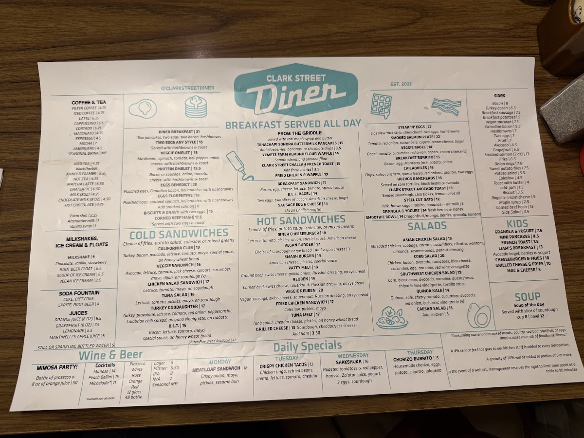 Clark Street Diner Photo Menu 2