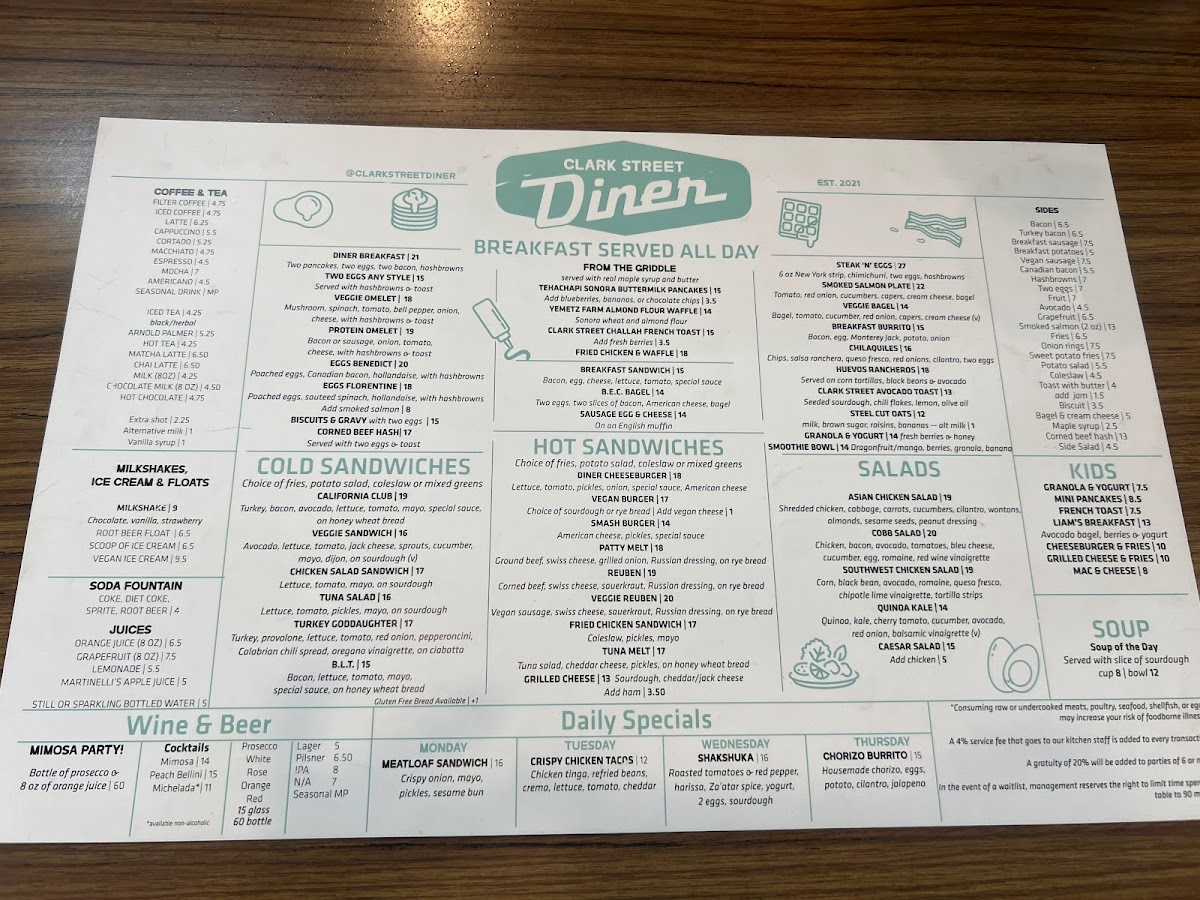 Clark Street Diner Photo Menu 3