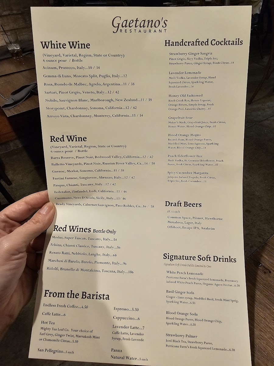 Gaetano's Restaurant Photo Menu 3