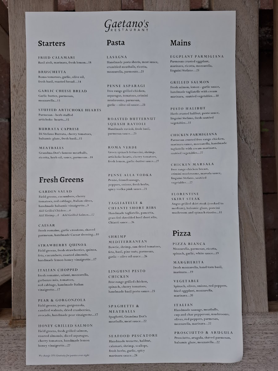 Gaetano's Restaurant Photo Menu 6