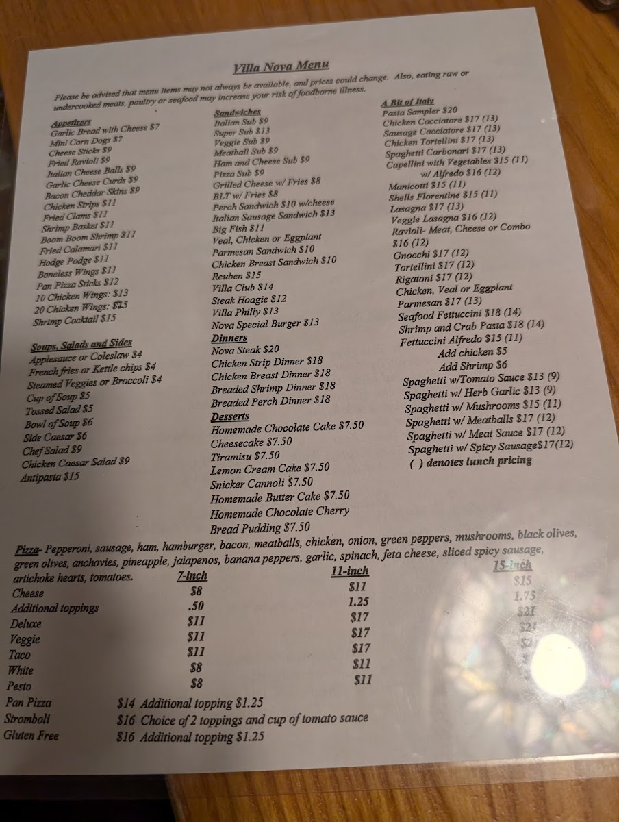 Villa Nova Ristorante Photo Menu 6