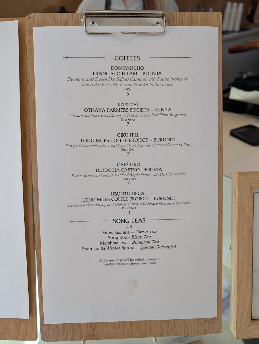 Saint Frank Coffee Photo Menu 1