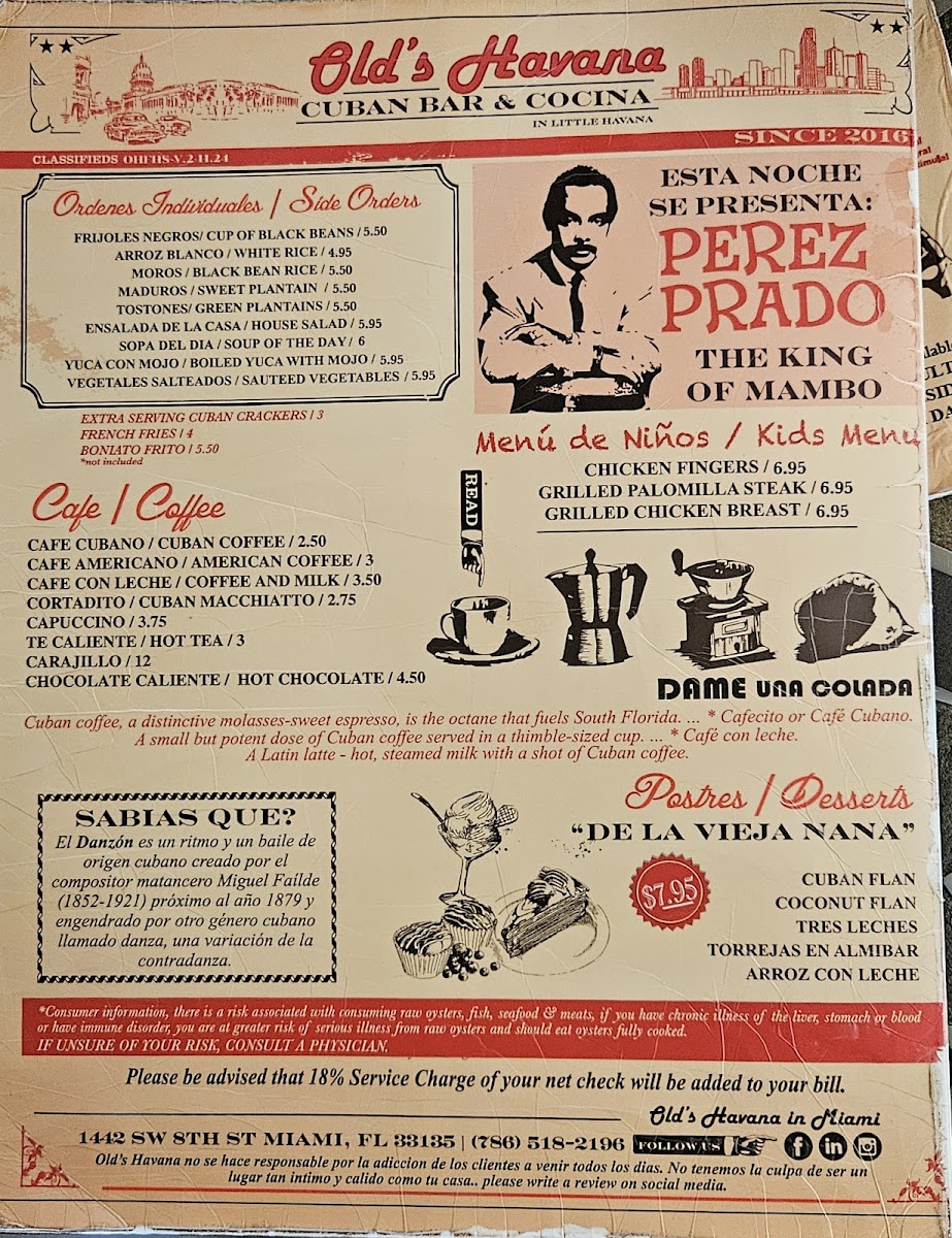 Old's Havana Cuban Bar & Cocina Photo Menu 10
