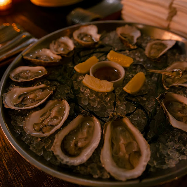Belon Oysters with Watercress Spinach Fennel and Bacon