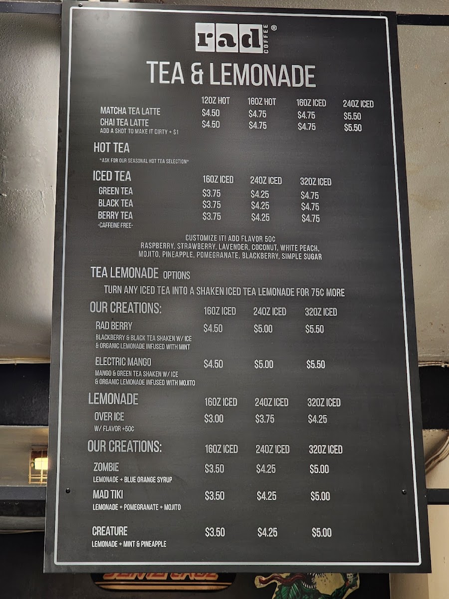 Rad Coffee - Upland Photo Menu 4